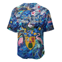 Turks and Caicos Islands Baseball Jersey Sea Turtle Tropical Pattern