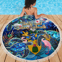 Turks and Caicos Islands Beach Blanket Sea Turtle Tropical Pattern