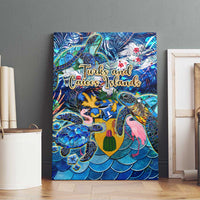 Turks and Caicos Islands Canvas Wall Art Sea Turtle Tropical Pattern