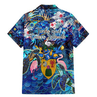 Turks and Caicos Islands Family Matching Mermaid Dress and Hawaiian Shirt Sea Turtle Tropical Pattern