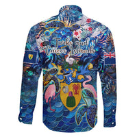 Turks and Caicos Islands Family Matching Off Shoulder Short Dress and Hawaiian Shirt Sea Turtle Tropical Pattern - Wonder Print Shop