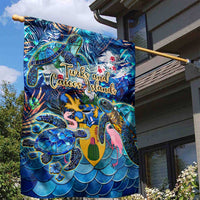 Turks and Caicos Islands Garden Flag Sea Turtle Tropical Pattern - Wonder Print Shop