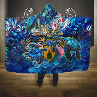 Turks and Caicos Islands Hooded Blanket Sea Turtle Tropical Pattern - Wonder Print Shop