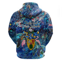Turks and Caicos Islands Hoodie Sea Turtle Tropical Pattern - Wonder Print Shop