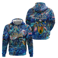 Turks and Caicos Islands Hoodie Sea Turtle Tropical Pattern - Wonder Print Shop