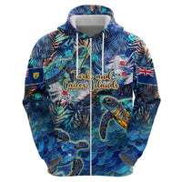 Turks and Caicos Islands Hoodie Sea Turtle Tropical Pattern - Wonder Print Shop