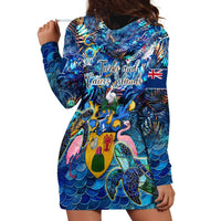 Turks and Caicos Islands Hoodie Dress Sea Turtle Tropical Pattern - Wonder Print Shop