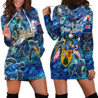 Turks and Caicos Islands Hoodie Dress Sea Turtle Tropical Pattern - Wonder Print Shop