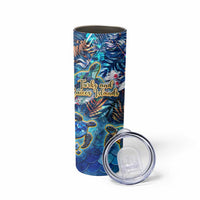Turks and Caicos Islands Skinny Tumbler Sea Turtle Tropical Pattern - Wonder Print Shop