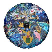 Turks and Caicos Islands Spare Tire Cover Sea Turtle Tropical Pattern - Wonder Print Shop