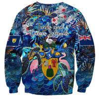 Turks and Caicos Islands Sweatshirt Sea Turtle Tropical Pattern - Wonder Print Shop