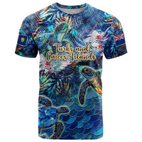 Turks and Caicos Islands T Shirt Sea Turtle Tropical Pattern - Wonder Print Shop