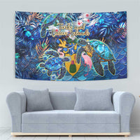 Turks and Caicos Islands Tapestry Sea Turtle Tropical Pattern - Wonder Print Shop