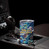 Turks and Caicos Islands Tumbler Cup Sea Turtle Tropical Pattern - Wonder Print Shop