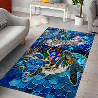Montserrat Area Rug Sea Turtle Tropical Pattern