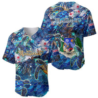 Montserrat Baseball Jersey Sea Turtle Tropical Pattern