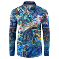 Montserrat Button Sweatshirt Sea Turtle Tropical Pattern