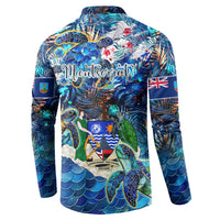 Montserrat Button Sweatshirt Sea Turtle Tropical Pattern