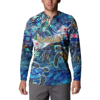 Montserrat Button Sweatshirt Sea Turtle Tropical Pattern