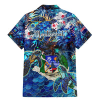 Montserrat Family Matching Mermaid Dress and Hawaiian Shirt Sea Turtle Tropical Pattern