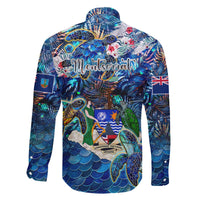 Montserrat Family Matching Off The Shoulder Long Sleeve Dress and Hawaiian Shirt Sea Turtle Tropical Pattern