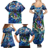 Montserrat Family Matching Summer Maxi Dress and Hawaiian Shirt Sea Turtle Tropical Pattern - Wonder Print Shop