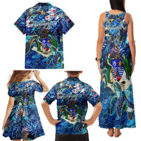Montserrat Family Matching Tank Maxi Dress and Hawaiian Shirt Sea Turtle Tropical Pattern - Wonder Print Shop