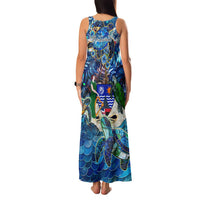Montserrat Family Matching Tank Maxi Dress and Hawaiian Shirt Sea Turtle Tropical Pattern - Wonder Print Shop