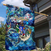 Montserrat Garden Flag Sea Turtle Tropical Pattern - Wonder Print Shop