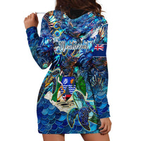 Montserrat Hoodie Dress Sea Turtle Tropical Pattern - Wonder Print Shop