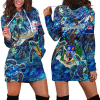 Montserrat Hoodie Dress Sea Turtle Tropical Pattern - Wonder Print Shop