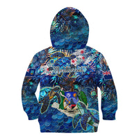Montserrat Kid Hoodie Sea Turtle Tropical Pattern - Wonder Print Shop