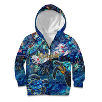Montserrat Kid Hoodie Sea Turtle Tropical Pattern - Wonder Print Shop
