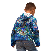 Montserrat Kid Hoodie Sea Turtle Tropical Pattern - Wonder Print Shop