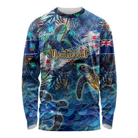 Montserrat Long Sleeve Shirt Sea Turtle Tropical Pattern - Wonder Print Shop