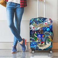 Montserrat Luggage Cover Sea Turtle Tropical Pattern - Wonder Print Shop