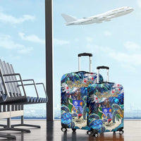 Montserrat Luggage Cover Sea Turtle Tropical Pattern - Wonder Print Shop