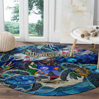 Montserrat Round Carpet Sea Turtle Tropical Pattern - Wonder Print Shop