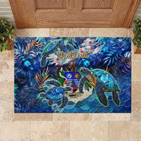 Montserrat Rubber Doormat Sea Turtle Tropical Pattern - Wonder Print Shop