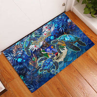 Montserrat Rubber Doormat Sea Turtle Tropical Pattern - Wonder Print Shop