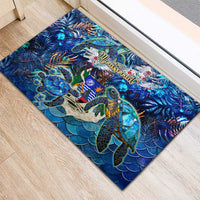 Montserrat Rubber Doormat Sea Turtle Tropical Pattern - Wonder Print Shop