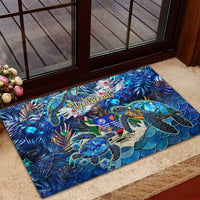 Montserrat Rubber Doormat Sea Turtle Tropical Pattern - Wonder Print Shop