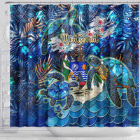Montserrat Shower Curtain Sea Turtle Tropical Pattern - Wonder Print Shop