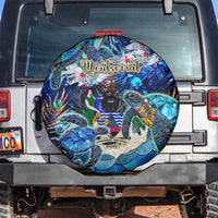 Montserrat Spare Tire Cover Sea Turtle Tropical Pattern - Wonder Print Shop