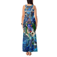 Montserrat Tank Maxi Dress Sea Turtle Tropical Pattern - Wonder Print Shop