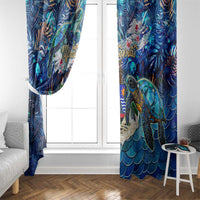 Montserrat Window Curtain Sea Turtle Tropical Pattern - Wonder Print Shop