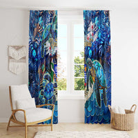 Montserrat Window Curtain Sea Turtle Tropical Pattern - Wonder Print Shop