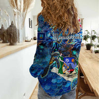 Montserrat Women Casual Shirt Sea Turtle Tropical Pattern - Wonder Print Shop