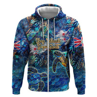 Bay Islands Department Hoodie Sea Turtle Tropical Pattern - Wonder Print Shop