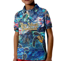 Bay Islands Department Kid Polo Shirt Sea Turtle Tropical Pattern - Wonder Print Shop